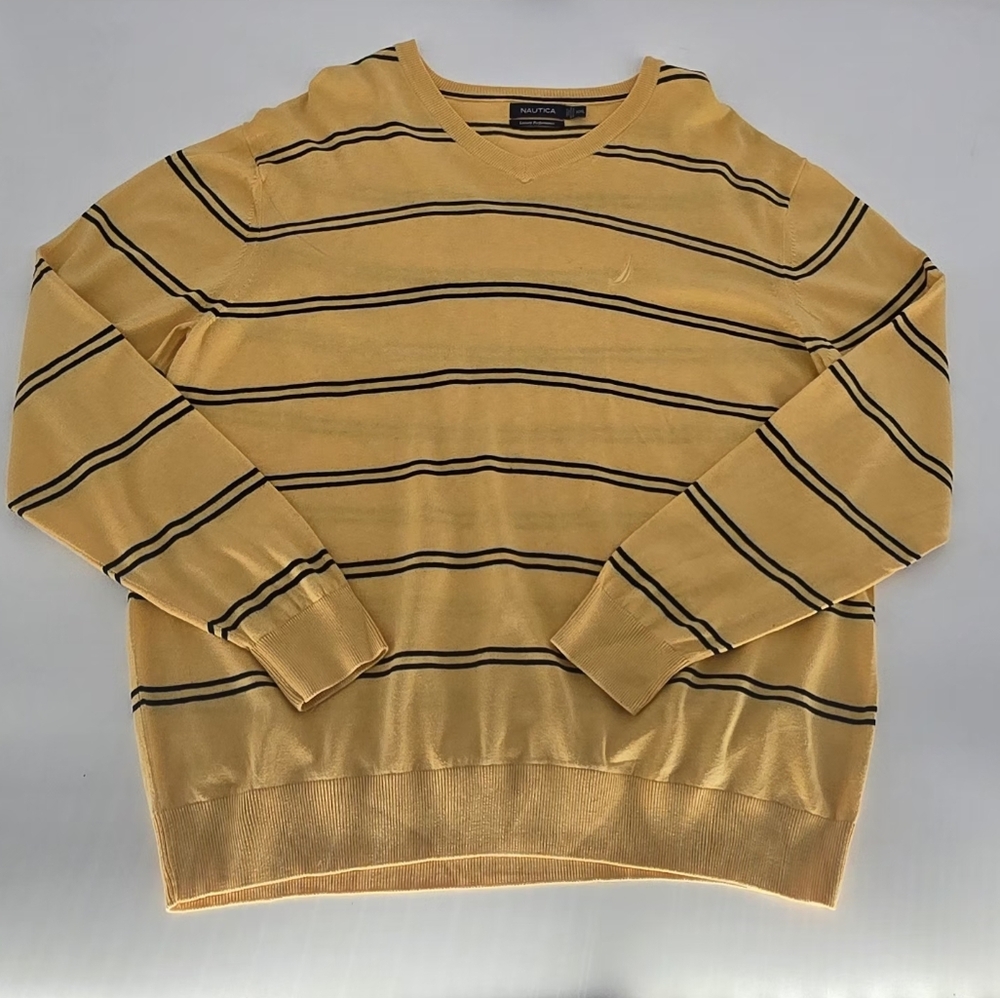 Nautica Yellow Striped Sweater